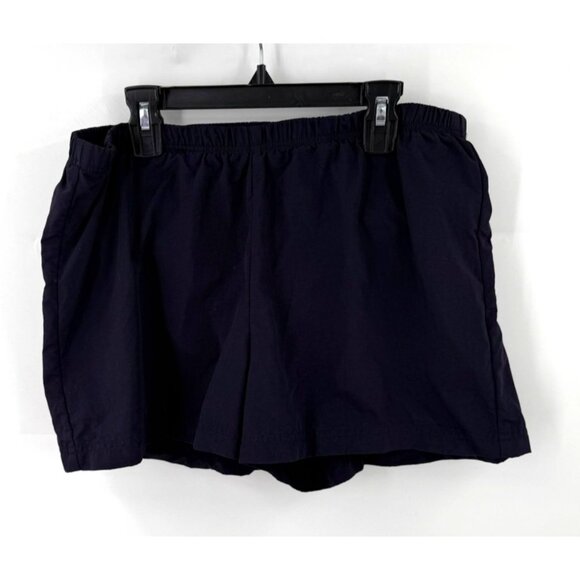 Lands End Womens Nylon Swim Shorts Size 8 Loose Fit Navy Blue Modest - Picture 1 of 5